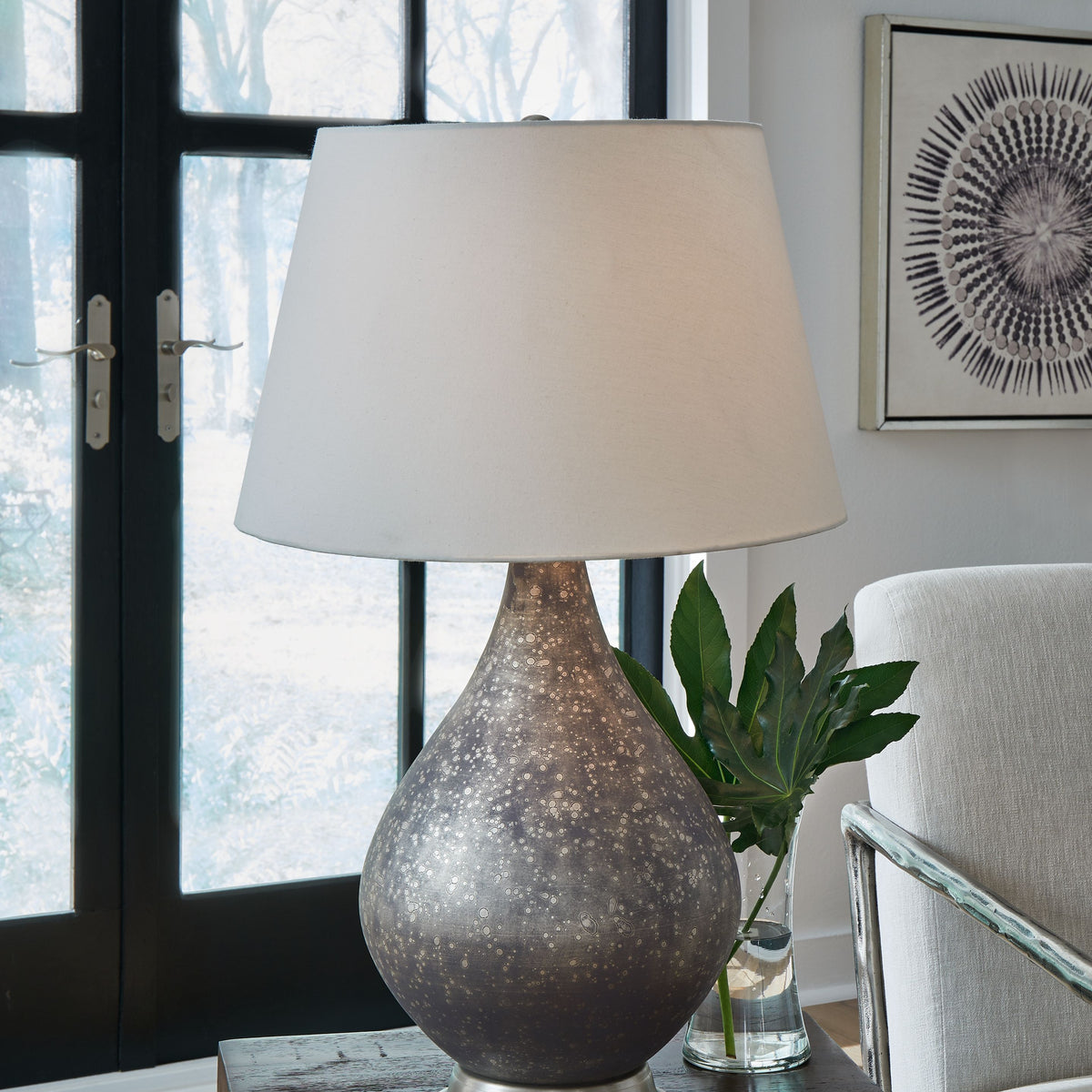 Bluacy - Antique Gray - Glass Table Lamp