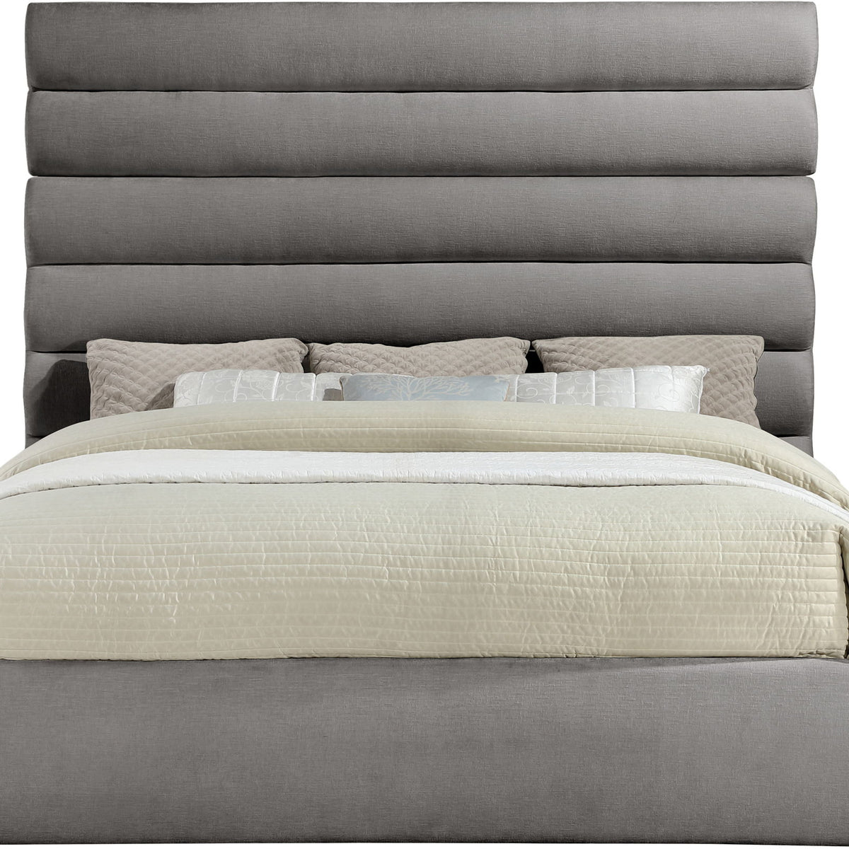 Adam - Chenille Fabric Bed With 70.5" Headboard