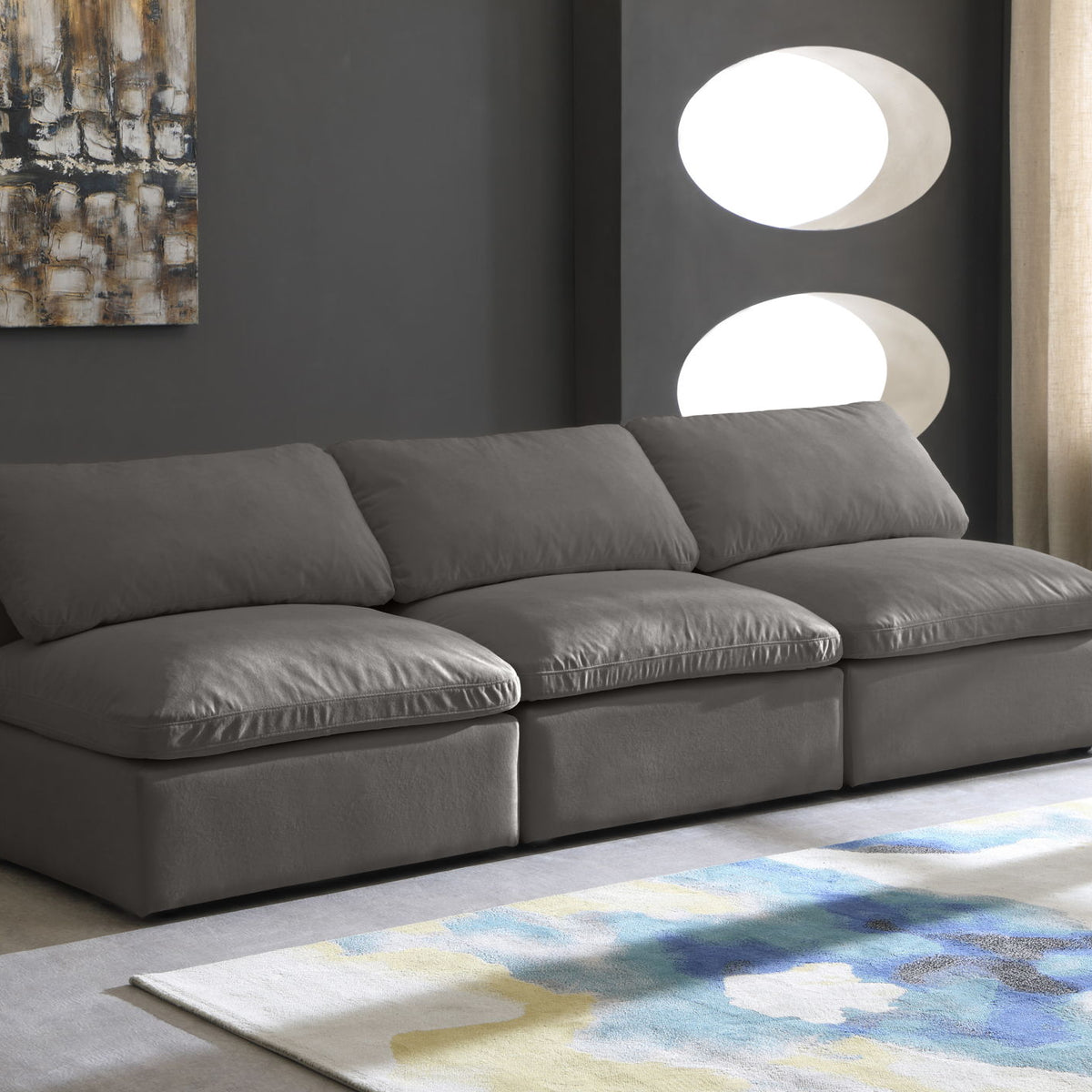 Plush - Modular Armless 3 Seat Sofa