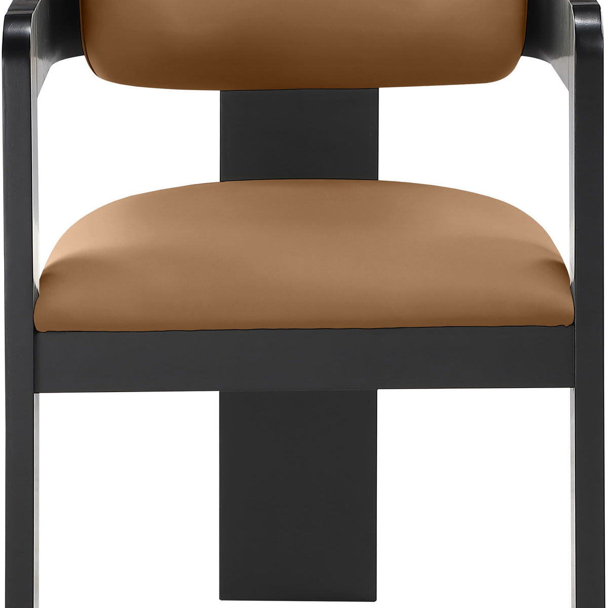 Sacha - Vegan Leather Upholstered Dining Chair With Black Base (Set of 2)