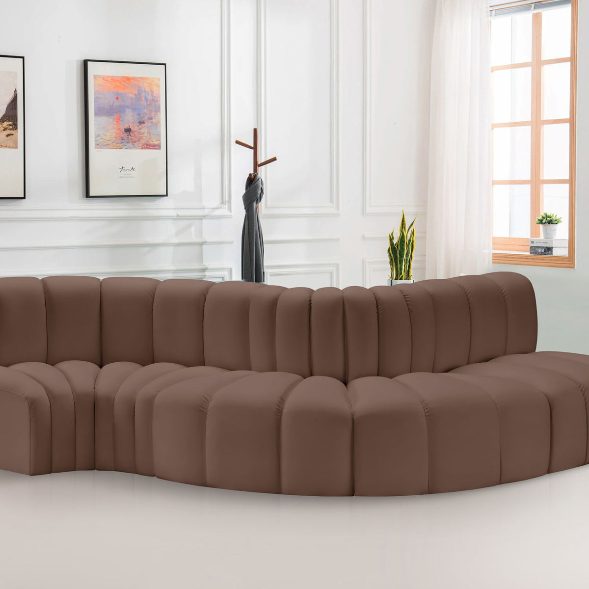 Arc - Faux Leather 5 Piece Modular Sofa