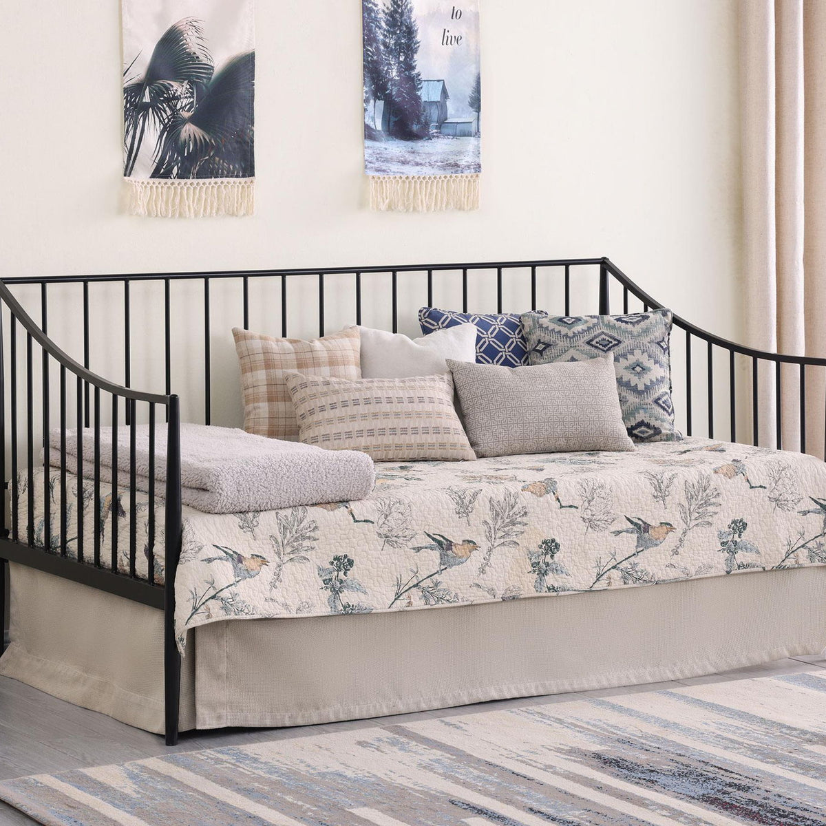Newbury Metal Twin Daybed Bed Frame Matte Black