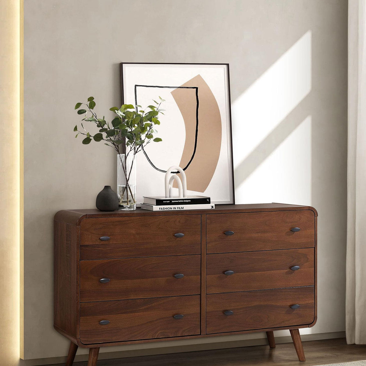 Robyn 6-drawer Bedroom Dresser Dark Walnut