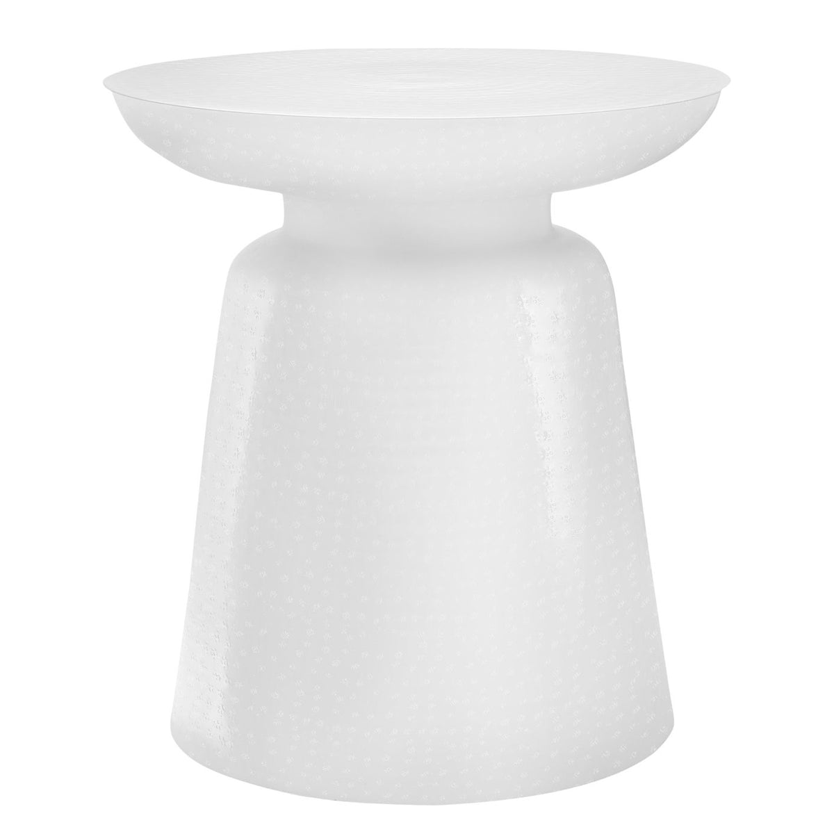 Drum Accent Side Table, Hammered Texture