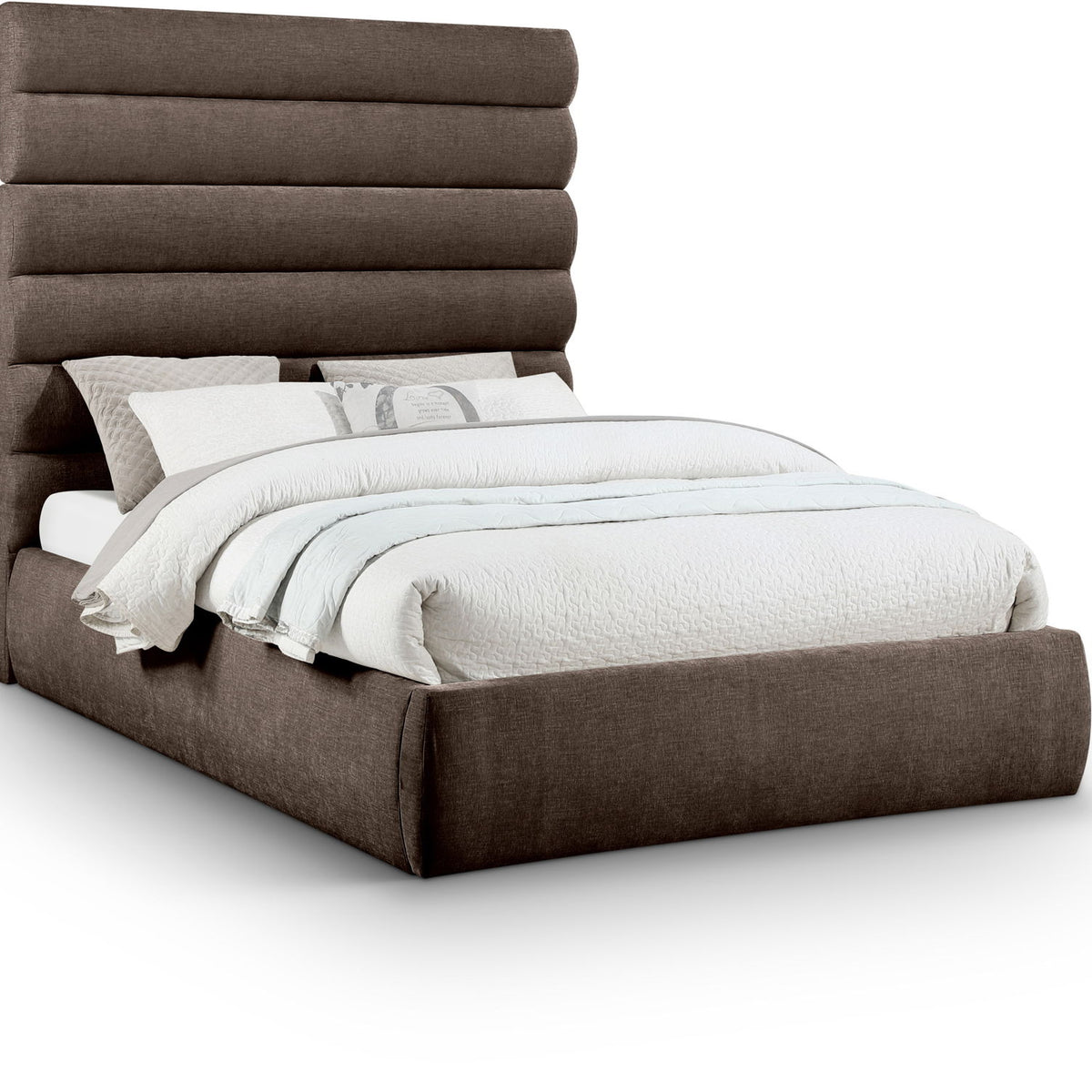 Adam - Chenille Fabric Bed With 70.5" Headboard