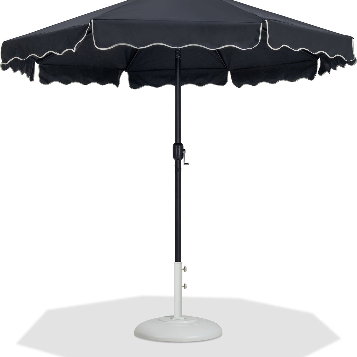 Amalfi - Patio Umbrella - White Base / Black Pole