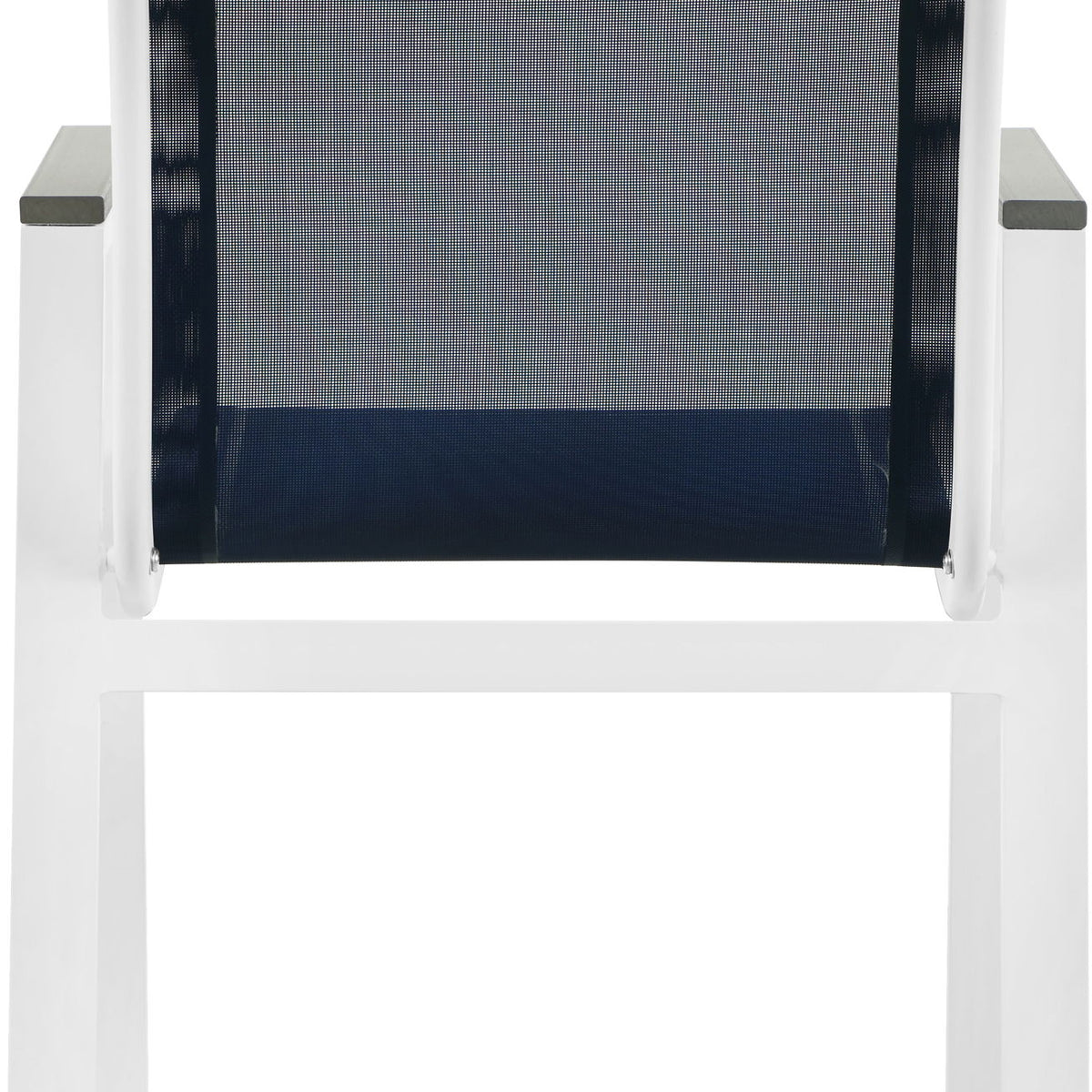 Nizuc - Outdoor Patio Dining Arm Chair With White Frame And Gray Arms (Set of 2)