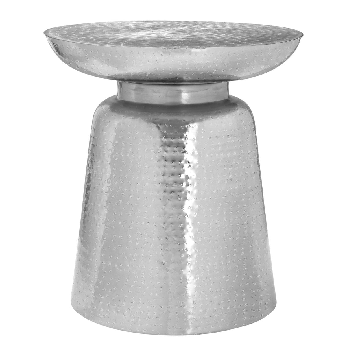Drum Accent Side Table, Hammered Texture