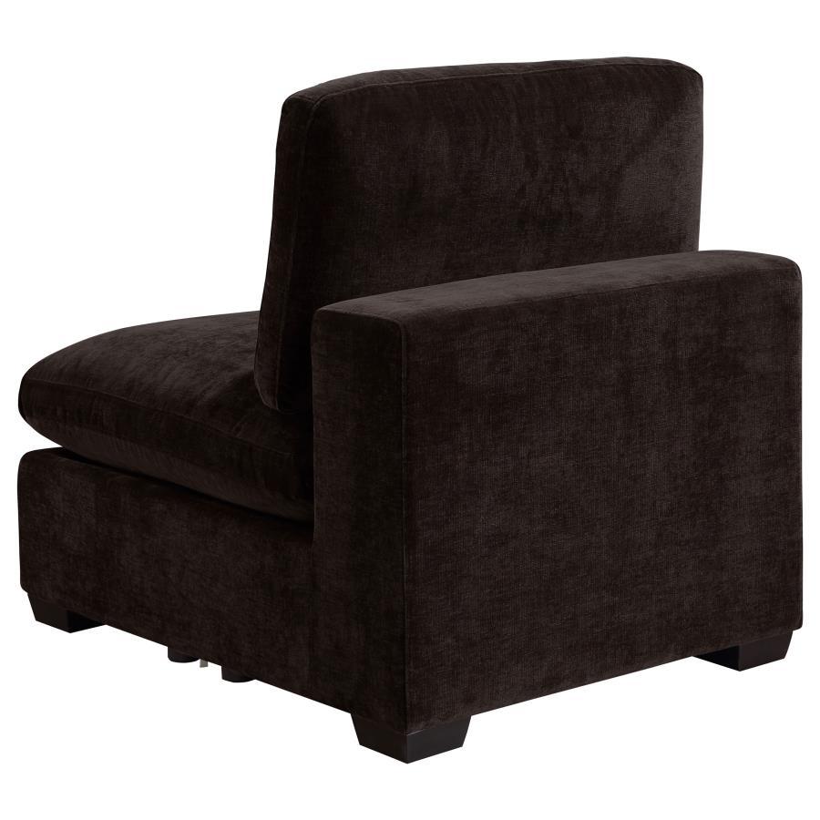 Lakeview - Upholstered Armless Chair - Dark Chocolate