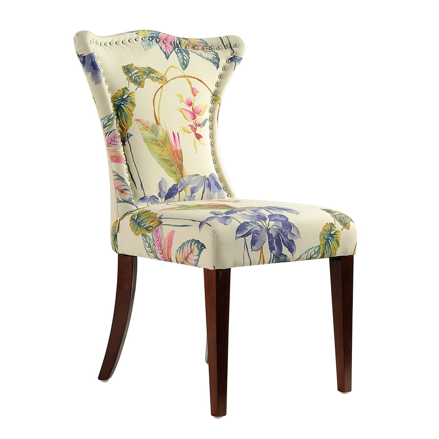 Paradise - Upholstered Accent Chair Printed On - Off-White Floral