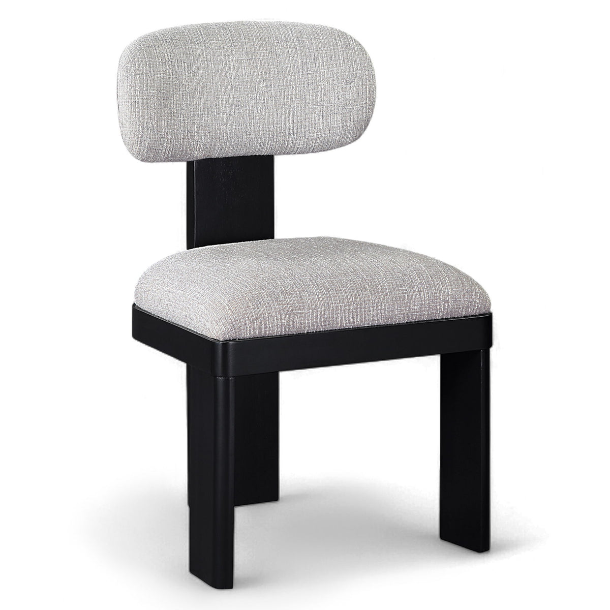 Timbra - Linen Textured Fabric Upholstered Dining Chair (Set of 2) - Black Base