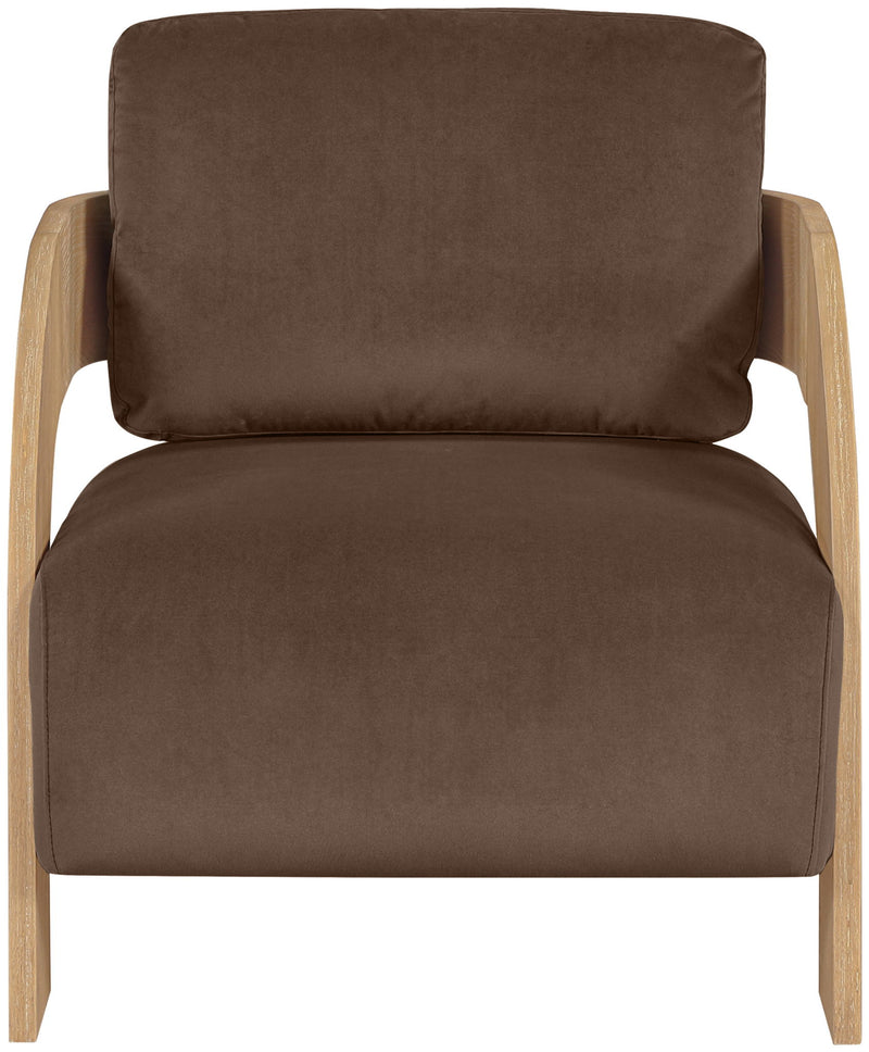 Cedra - Velvet Performance Fabric Upholstered Accent Chair - Natural Frame