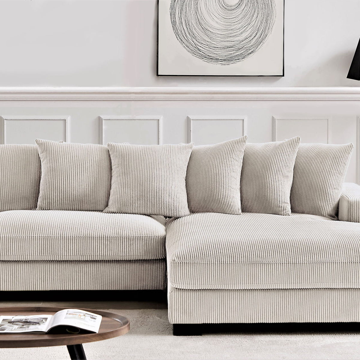 Luxe - Oversized 2 Piece Sectional Couches For Living Room, L Shaped Sofa With Chaise