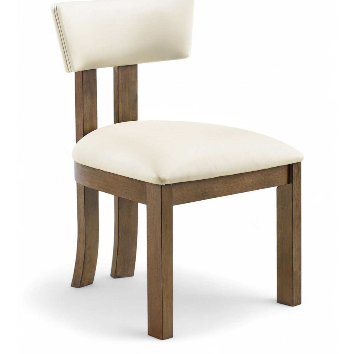 Lavrin - Vegan Leather Upholstered Dining Side Chair (Set of 2) - Walnut Base