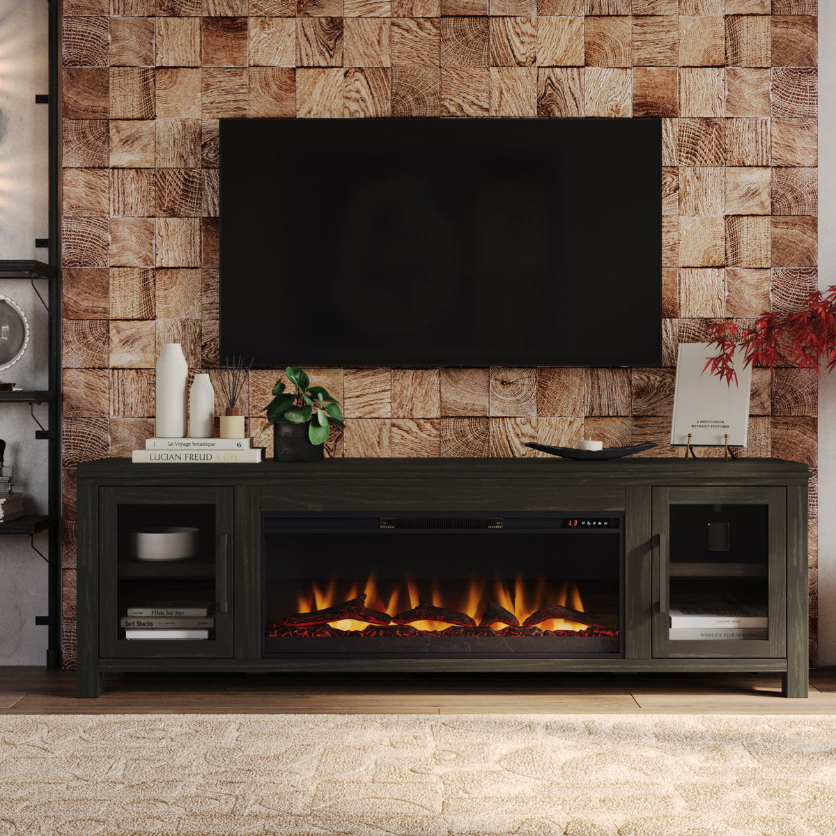 Tybee - Electric Fireplace TV Console For TVs Up To 95" - Clove