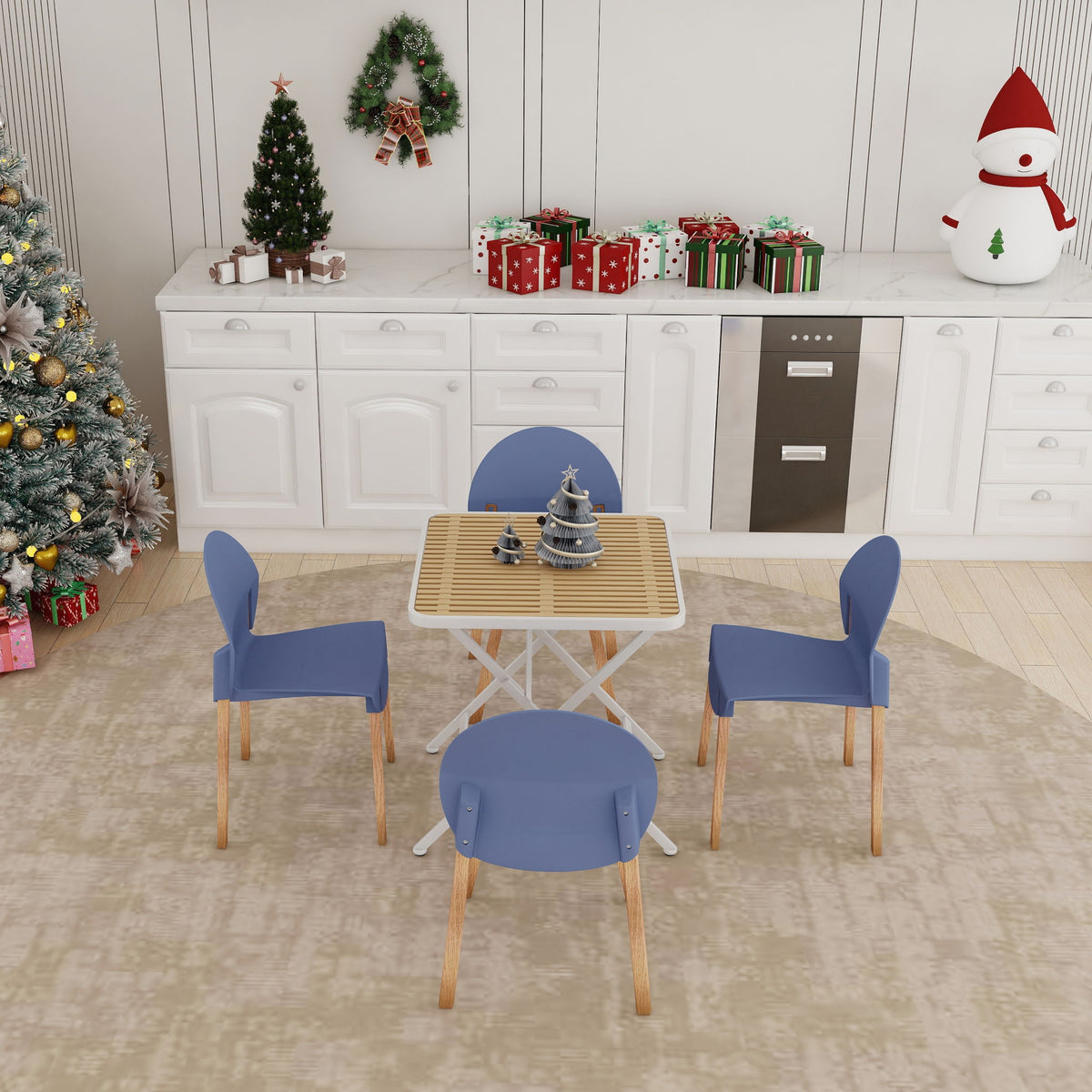 4 Piece Set Of Single Chairs With A Design Combining Modern And Traditional Elements