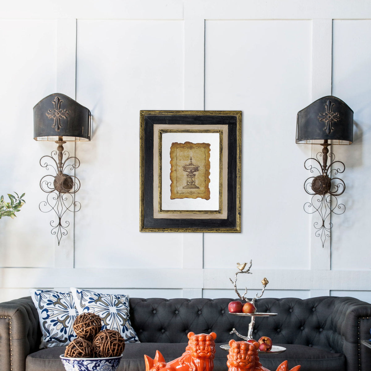 Lucian - Framed Antiqued Sculpture Print