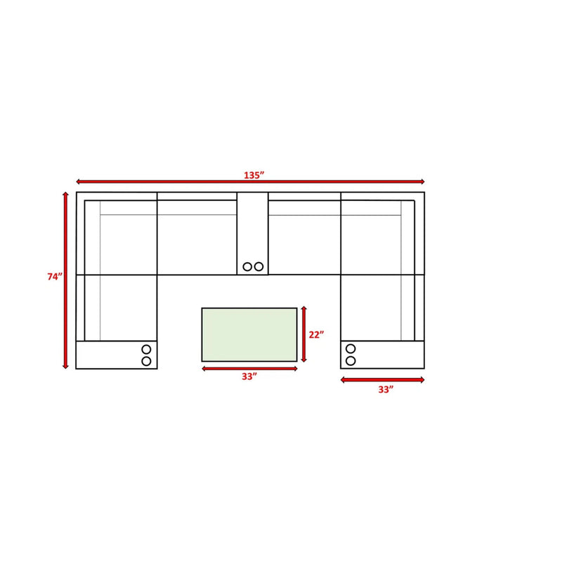 Wicker Outdoor Sectional With Weather Resistant Cushions And Table