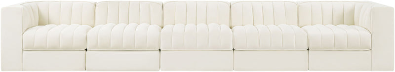 Rummi - Velvet Performance Fabric Upholstered 5 Piece Modular Sofa