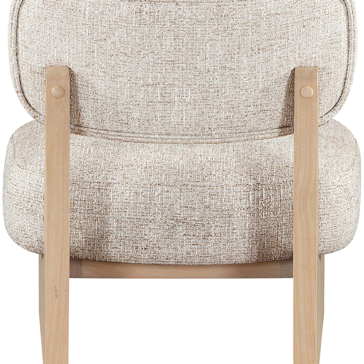 Vetra - Linen Textured Fabric Upholstered Accent Chair With Natural Base