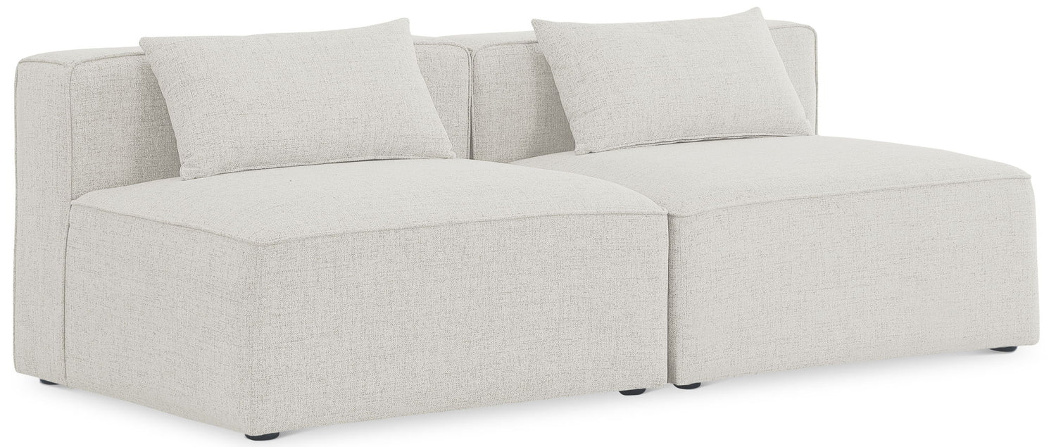 Cube - Linen Modular 2 Seat Armless Sofa