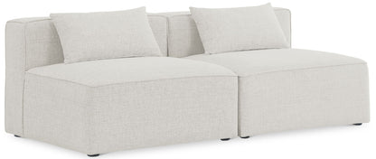 Cube - Linen Modular 2 Seat Armless Sofa