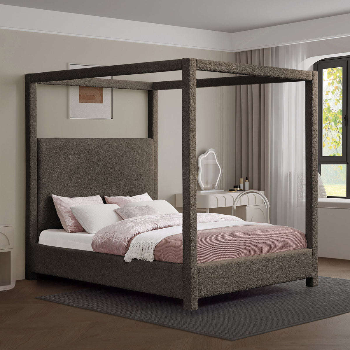 Eden - Boucle Fabric Upholstered Bed