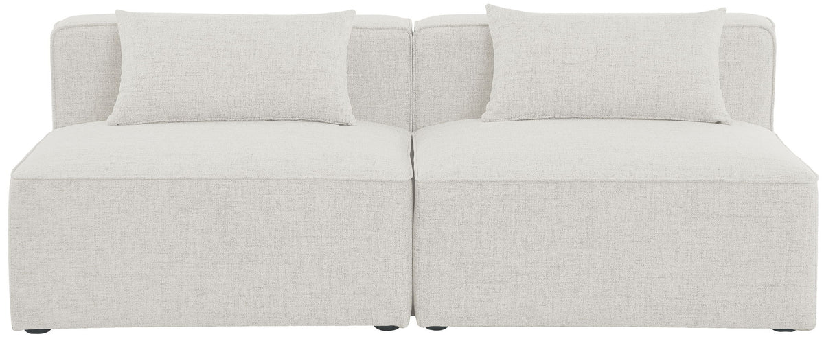 Cube - Linen Modular 2 Seat Armless Sofa