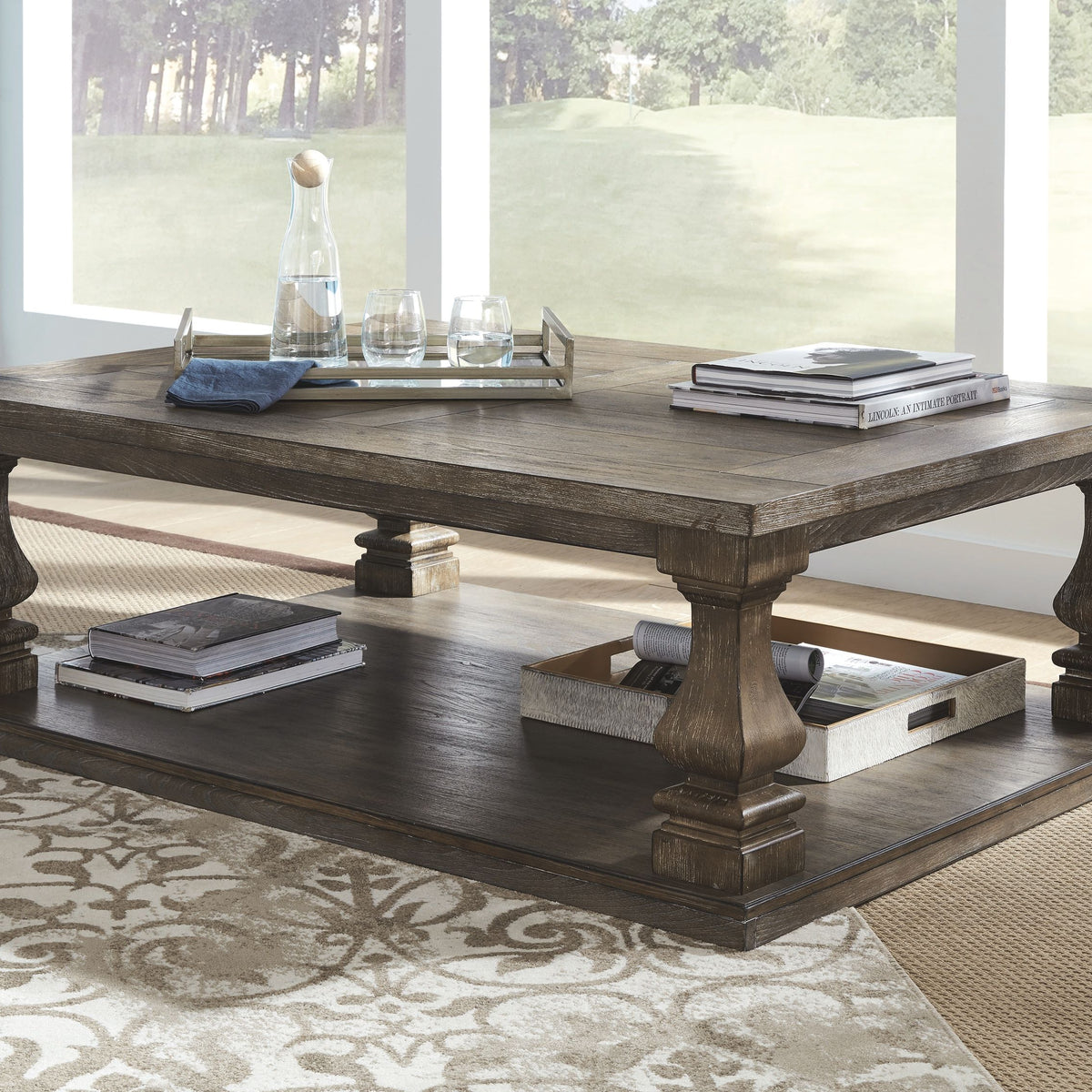 Johnelle - Gray - Rectangular Cocktail Table
