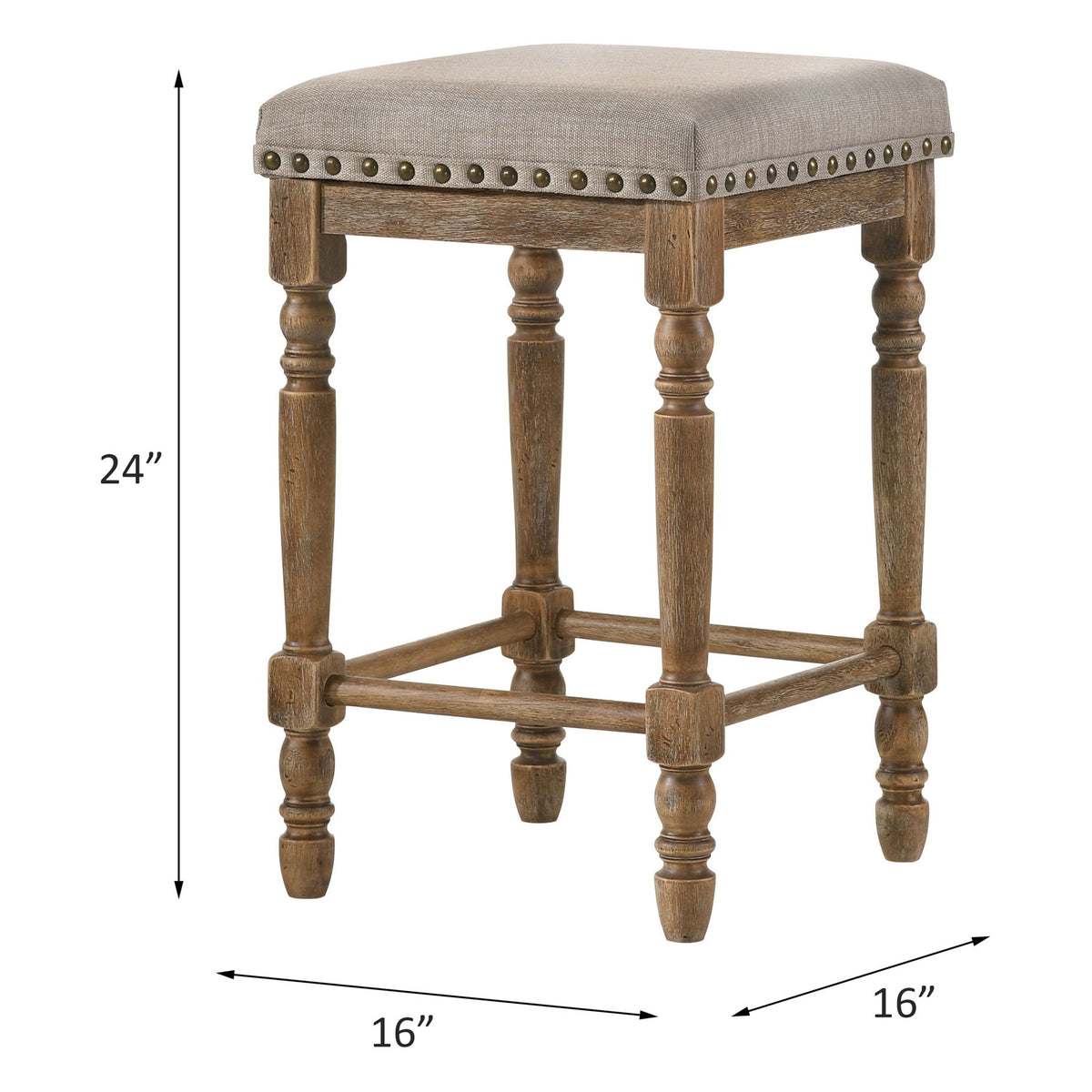 Farsiris - Weathered Counter Height Stool (Set 2) - Beige