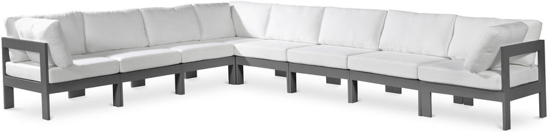 Nizuc - Outdoor Patio 8 Piece Modular Sectional With Gray Frame