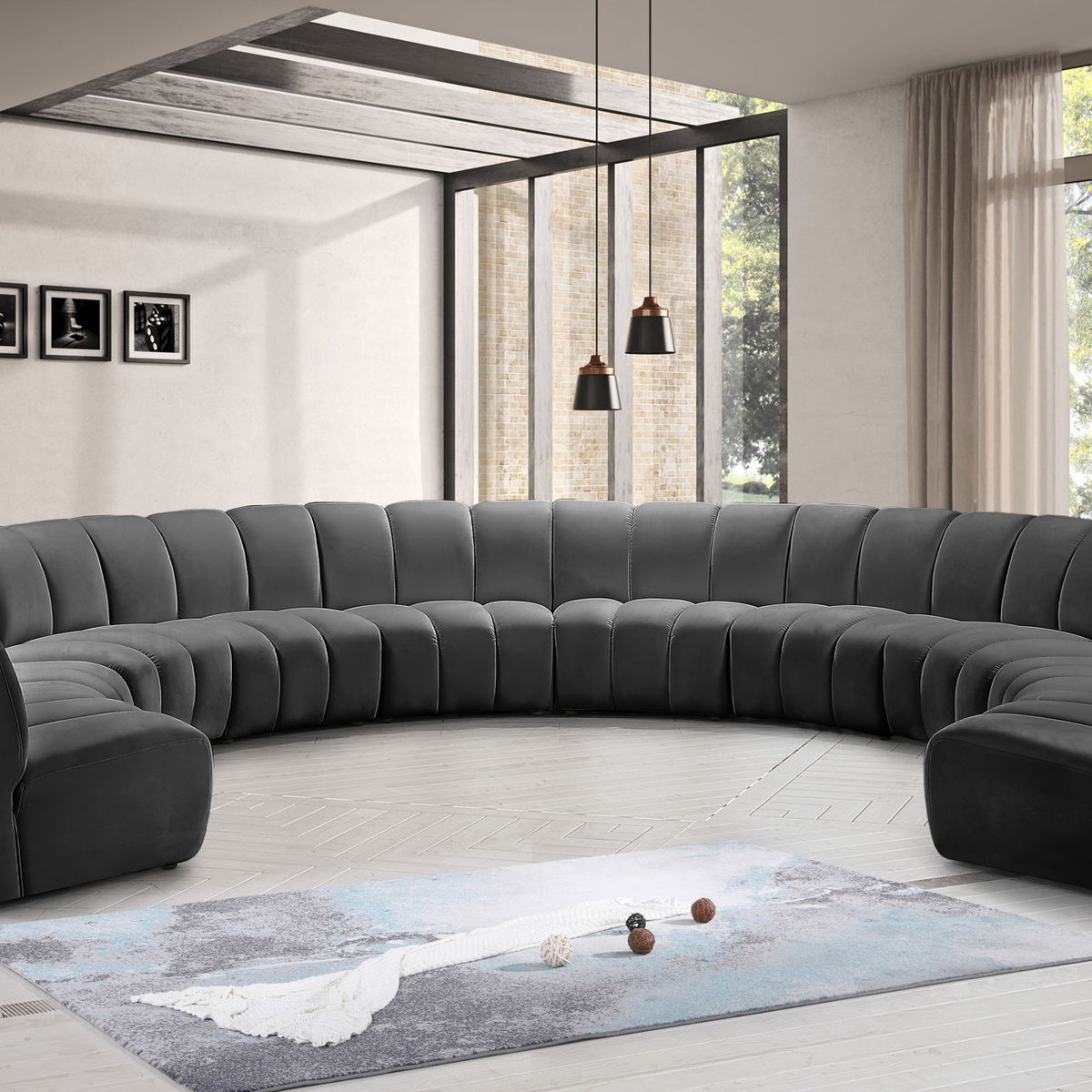 Infinity - 10 Piece Velvet Modular Sectional