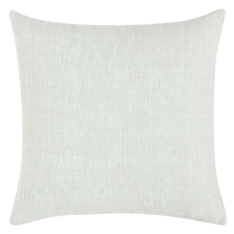 Square throw pillow in light white textured weave