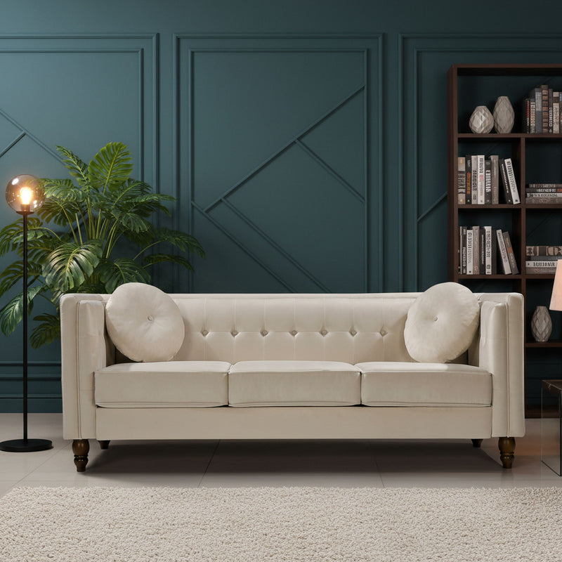Chesterfield Sofa With Square Arms For Living Room