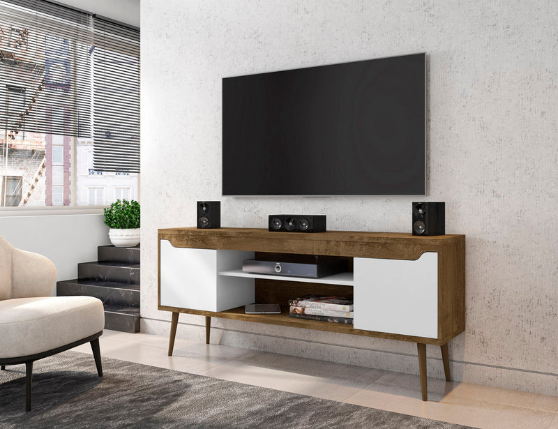 Manhattan Bradley - TV Stand With Rustic Brown Base