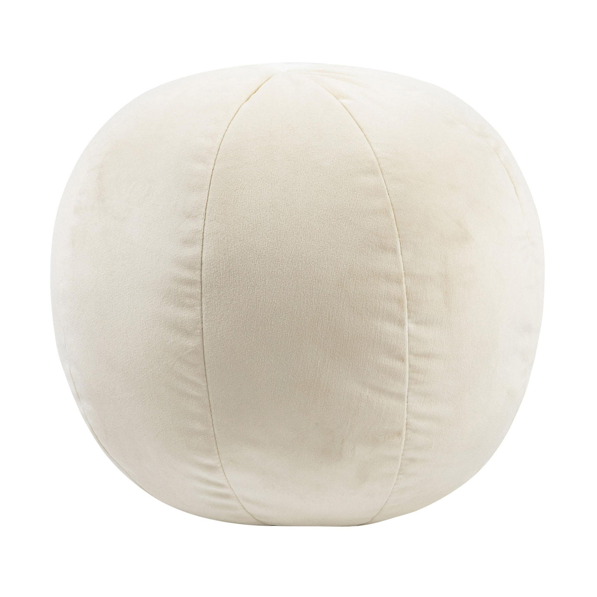 White textured round Boba pillow with vertical seam