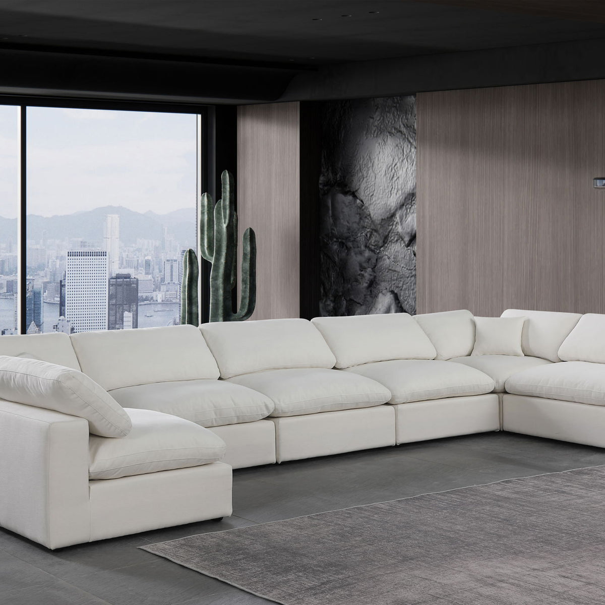 Comfy - 7 Piece Linen Modular Armless Sectional