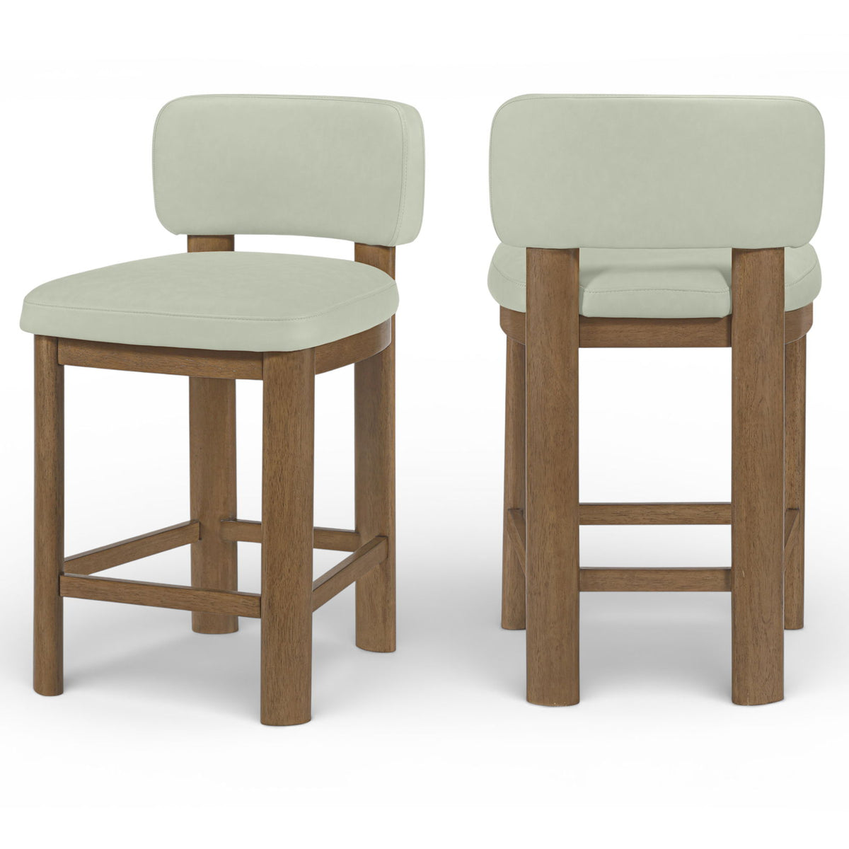 Paloma - Faux Leather Upholstered Counter Stool (Set of 2) - Brown Frame