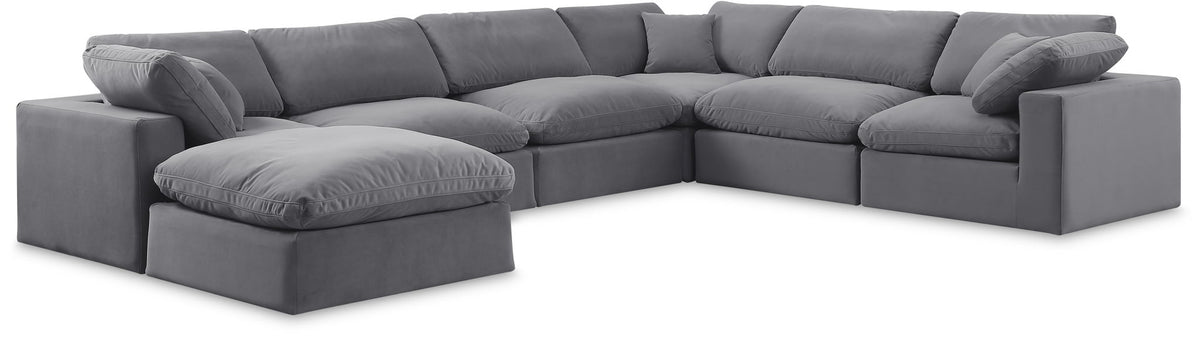 Comfy - 7 Piece Velvet Modular Sectional With Chaise