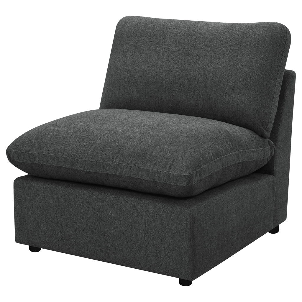 Collins - Modular Armless Chair - Dark Gray