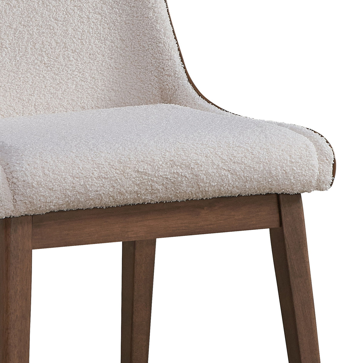 Ginny - Boucle Velvet Side Chair (Set of 2) - Walnut