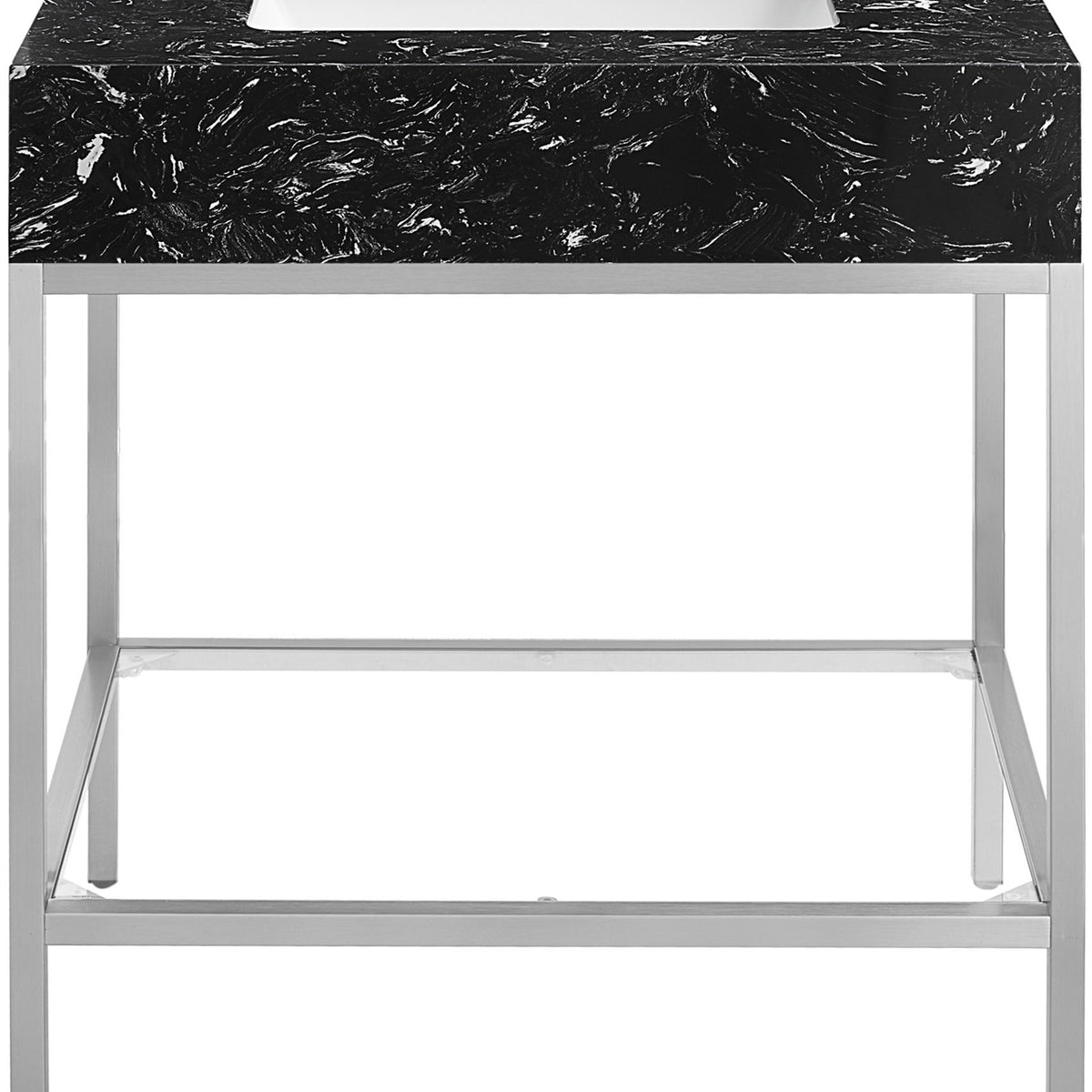 Marmo - Engineered Marble Bathroom Vanity With Chrome Base