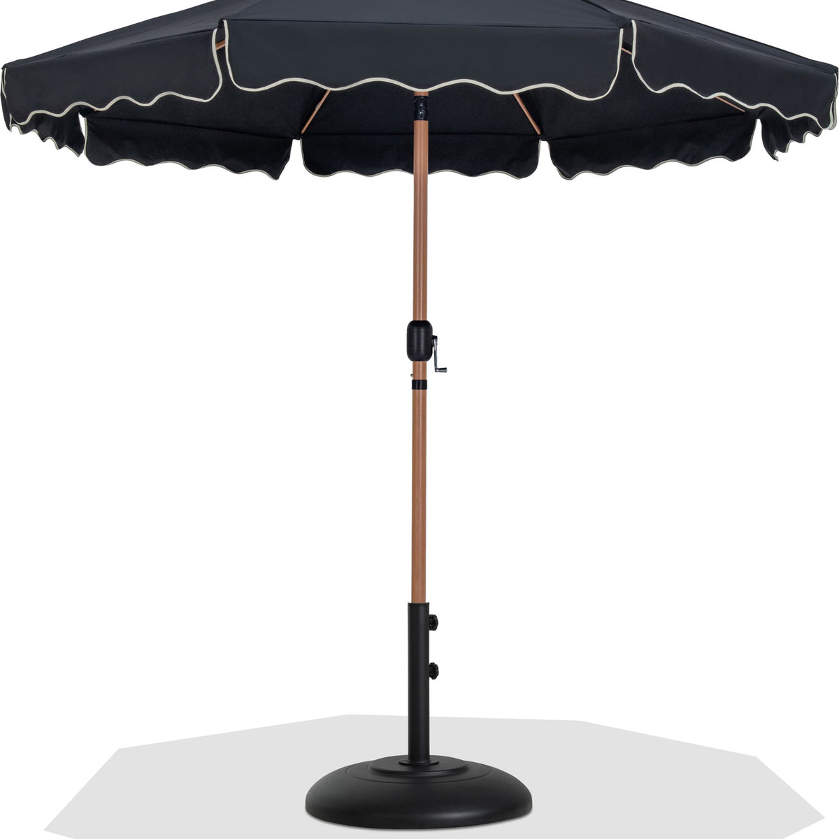 Amalfi - Patio Umbrella - Black Base / Light Brown Pole