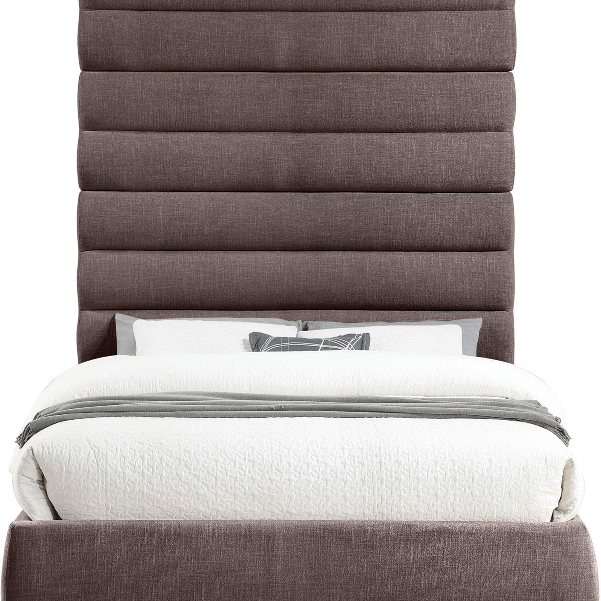 Adam - Linen Fabric Bed With 89" Headboard