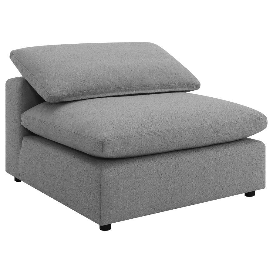 Raleigh - Boucle Upholstered Armless Chair - Gray