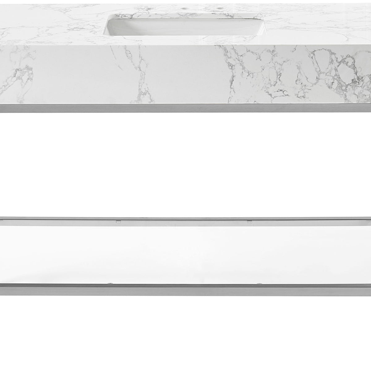 Marmo - Engineered Marble Bathroom Vanity With Chrome Base