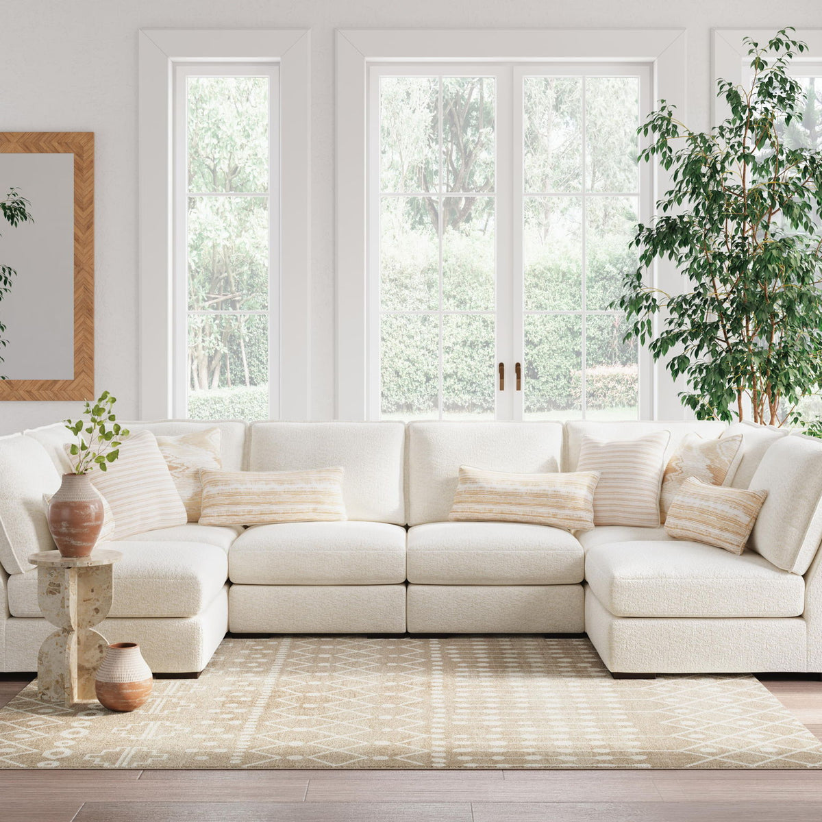 Donelson Creek - Vanilla - 6-Piece Sectional