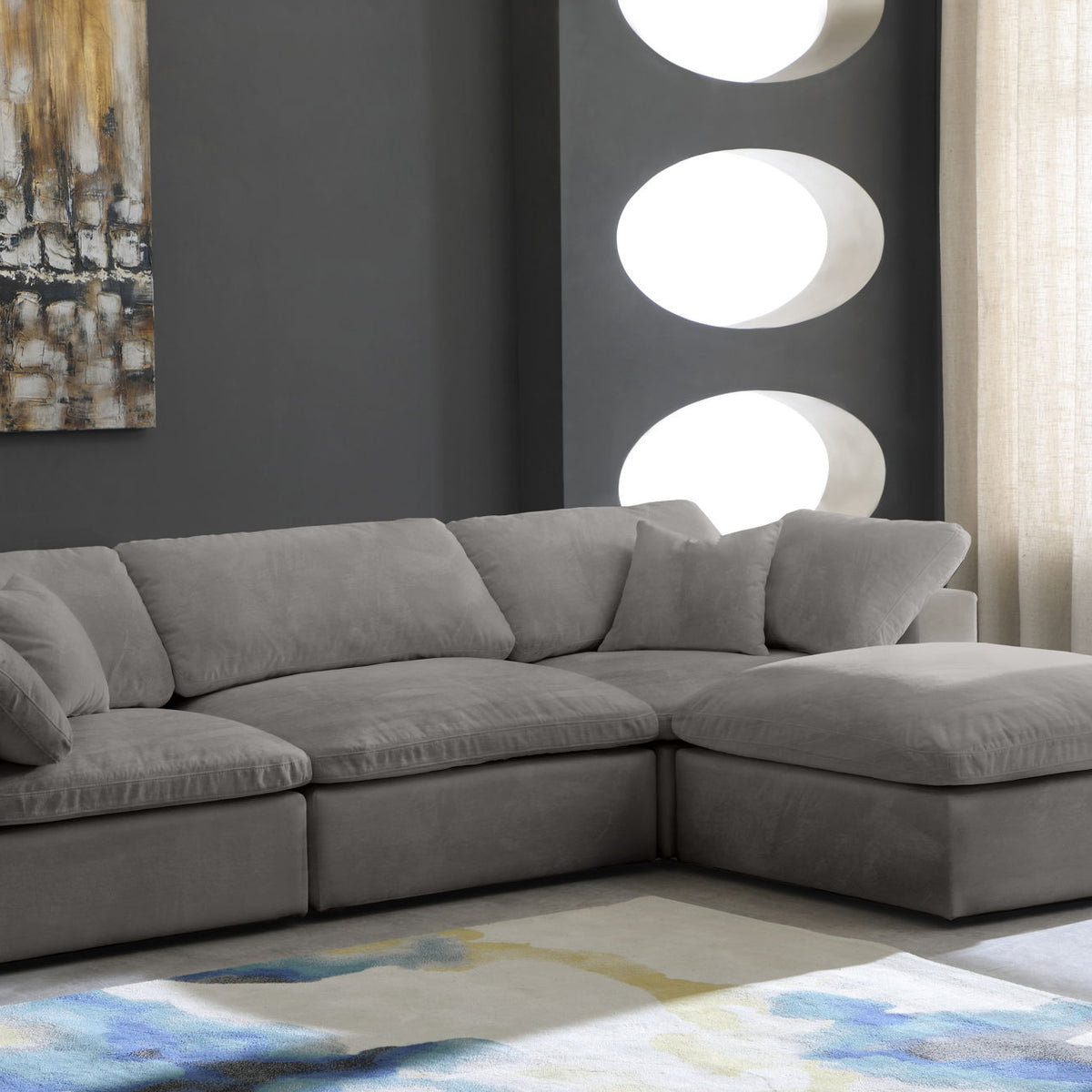 Cozy - 4 Piece Modular Sectional With Chaise