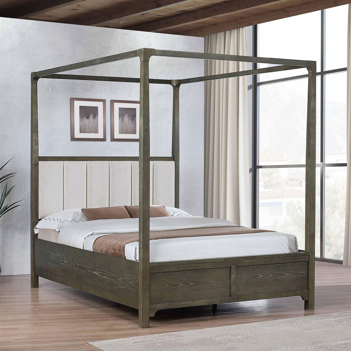 Gran Park Queen Canopy Bed Dark Cocoa