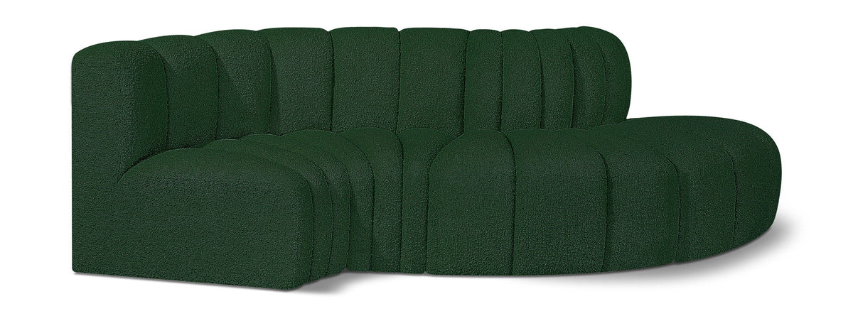 Arc - Boucle Fabric 4 Piece L-Shaped Modular Sofa